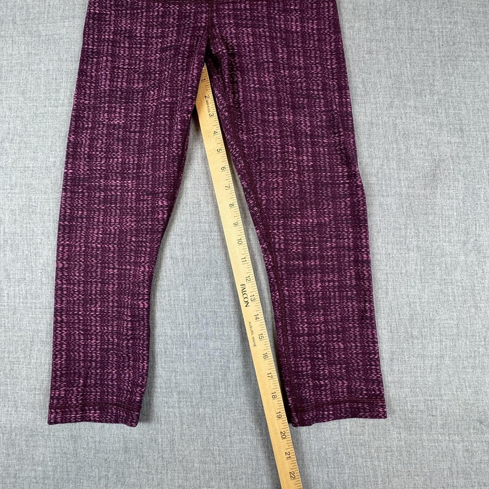 Lululemon Pants Womens 6 Purple Pink Space Dye Crop Leggings Yoga Athletic - Picture 5 of 8